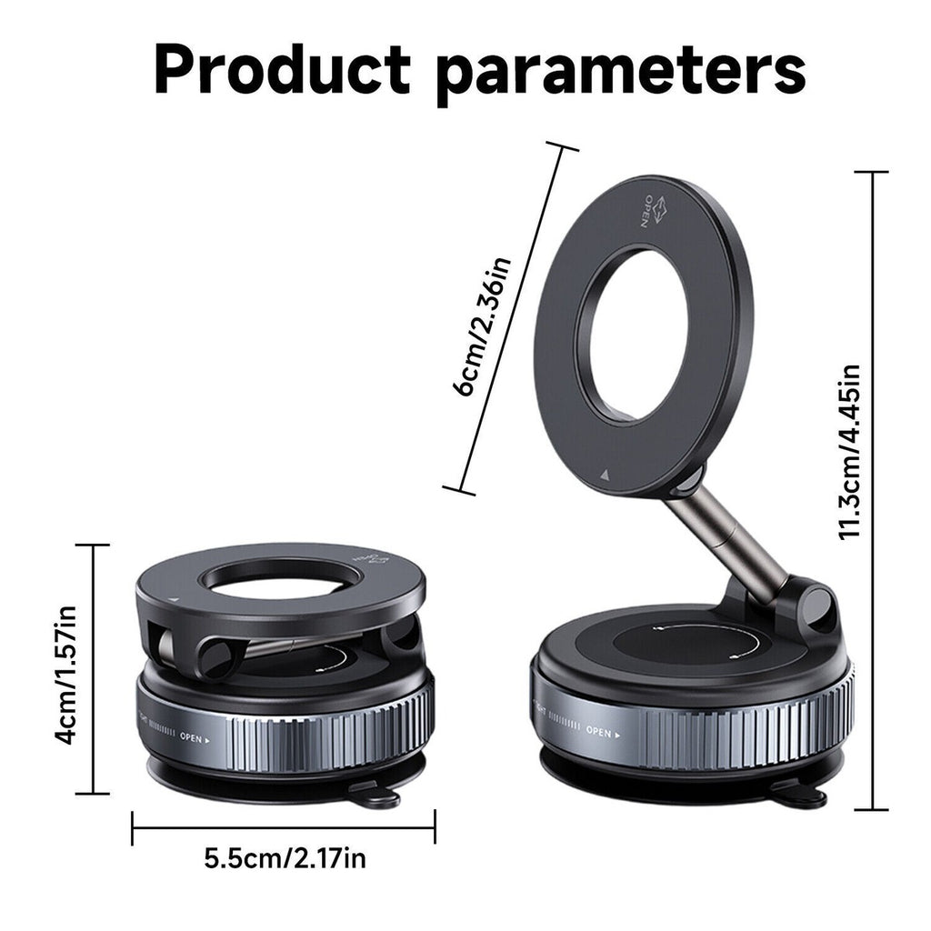 Suport Telefon Magnetic cu Suctie Vacum 360°